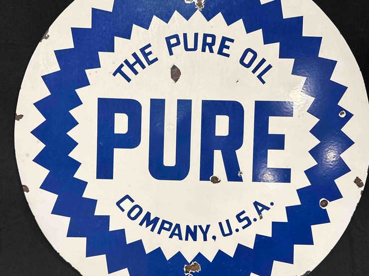 the-pure-oil-co.-porcelian-sign---30"-round---double-sided-image-2