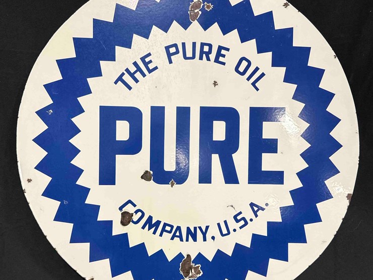 the-pure-oil-co.-porcelian-sign---30"-round---double-sided-image-1
