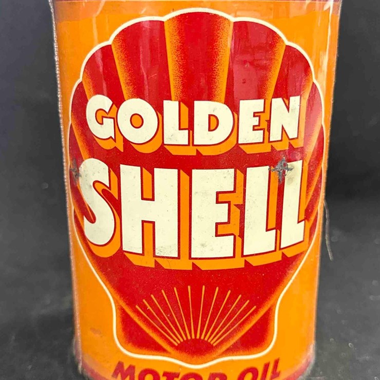 (7) SHELL LUBRICANT CANS - SOME ARE FULL