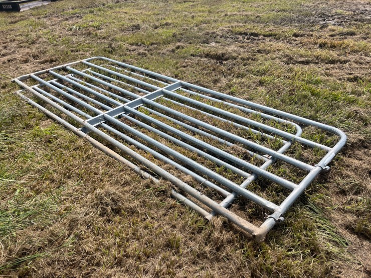 #421-•-lot-of-2-galvanized-farm-gates-image-2