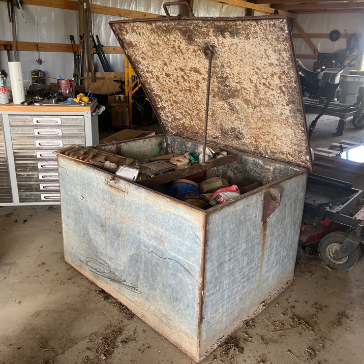 #430 • GALVANIZED JOB BOX WITH CONTENTS