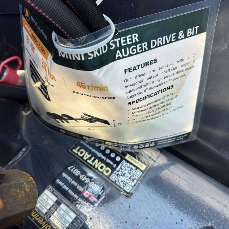 Mini Skid Steer Auger Drive and Bit