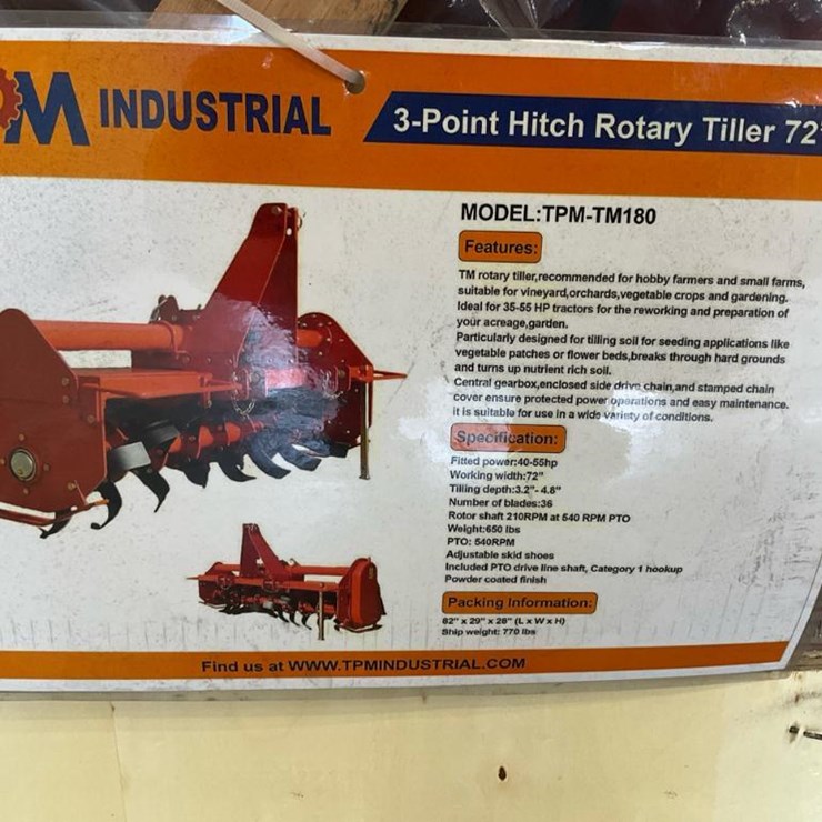 #1350 • Unused TPM Rotary Tiller