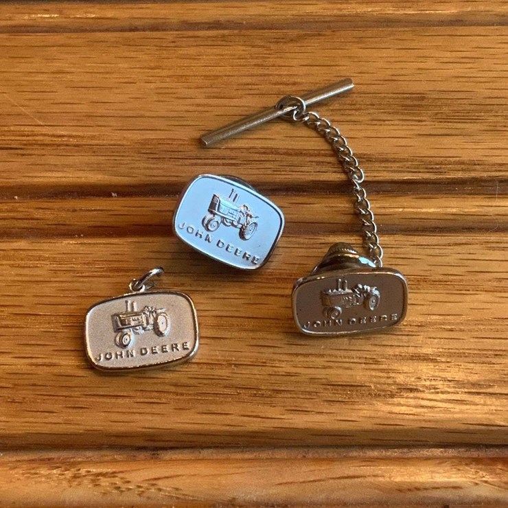 (3) John Deere Pin, Charm, Tie Chain