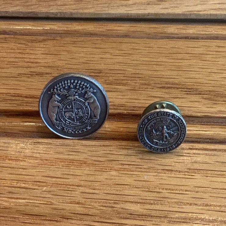(2) John Deere St. Louis + Minneapolis Pins