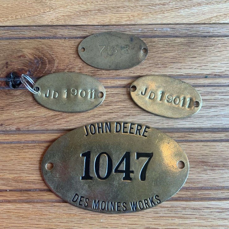 (4) John Deere Brass Tags