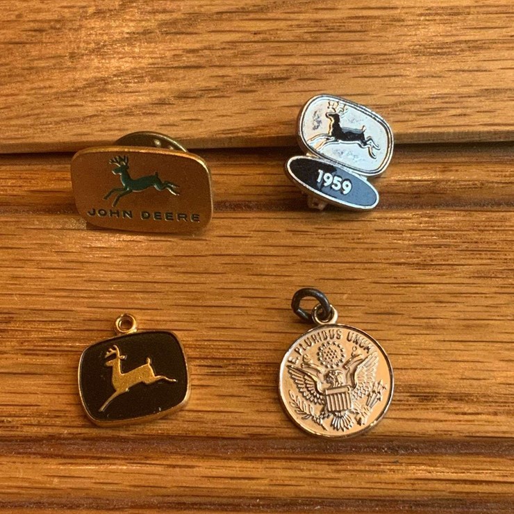 (4) John Deere Pins + Charms