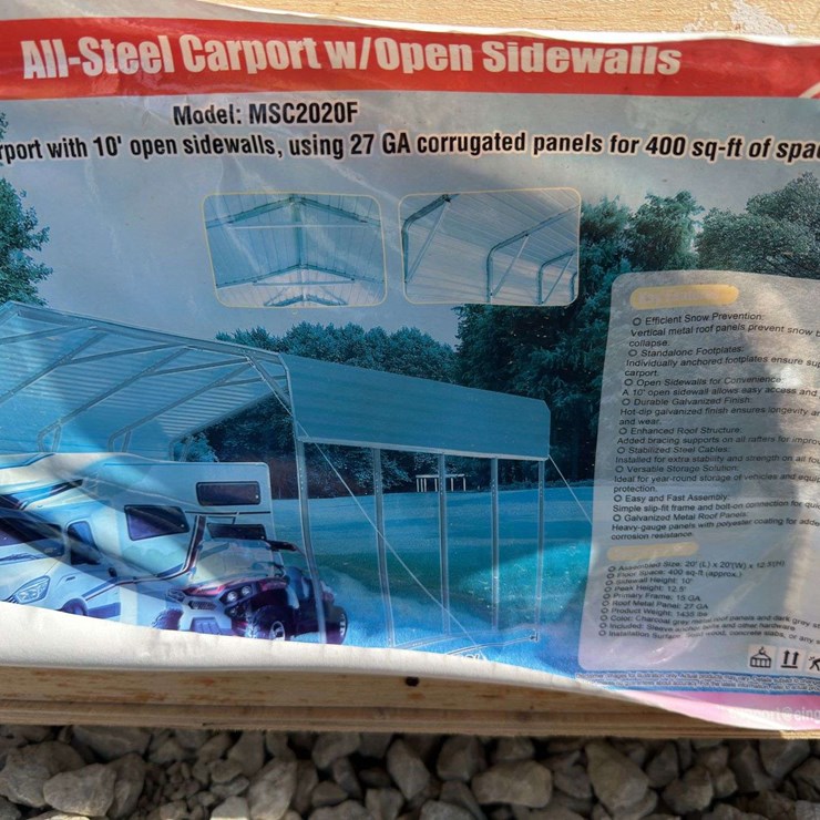 12 1/2 X 20FT Steel Open Car port