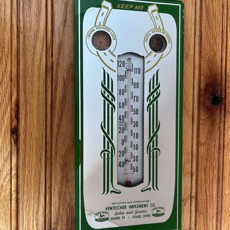 John Deere Mirror Thermometer