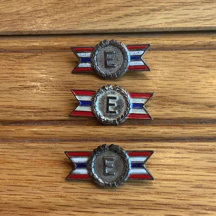(3) Army Navy E Award Pins