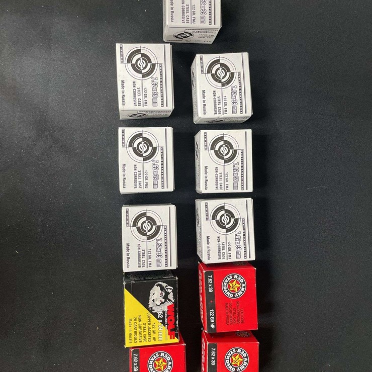 (11)-Boxes (220 Rounds) 7.62 x 39 Ammo