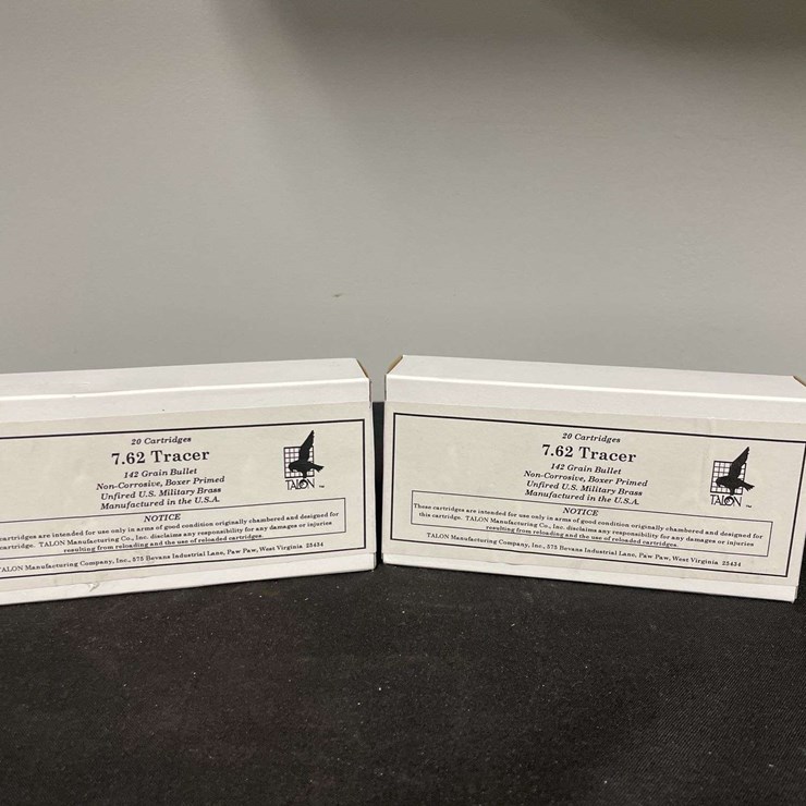 (2)-Boxes of 20 Each (40 Rounds) 7.62 Tracer