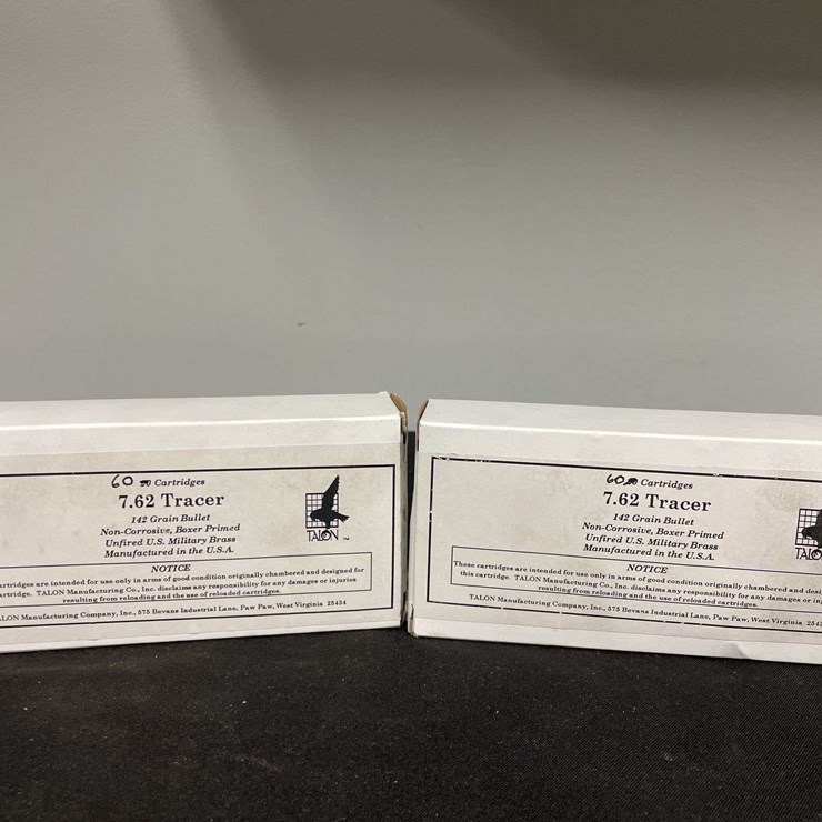 (2)-Boxes of 60 Each (120 Rounds) 7.62 Tracer
