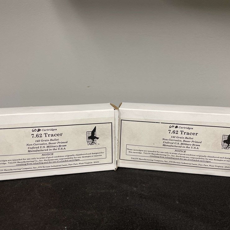 (2)-Boxes of 60 Each (120 Rounds) 7.62 Tracer