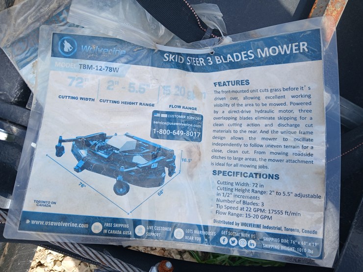 #19696-•-wolverine-3-blade-mower-skid-steer-attachment-[damaged]-image-11