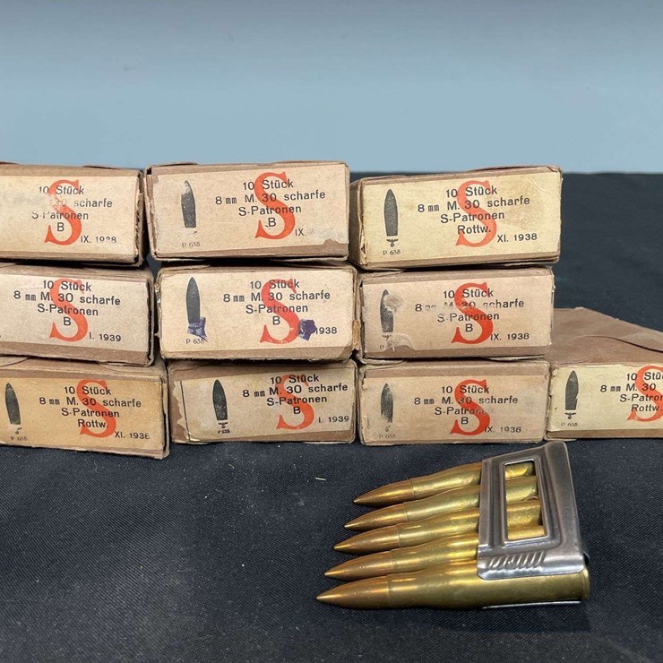 (105)-Rounds German 8MM Ammo in Clips