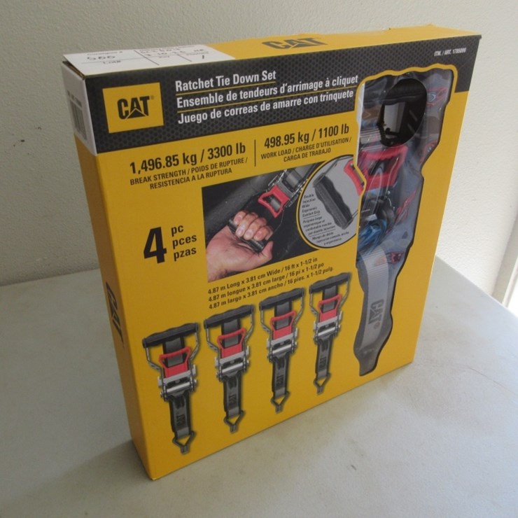 (4) New Unused 16' x 1/2" Cat Ratchet Straps,