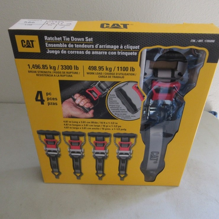 (4) New Unused 16' x 1/2" Cat Ratchet Straps,