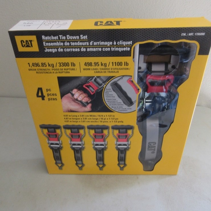 (4) New Unused 16' x 1/2" Cat Ratchet Straps,