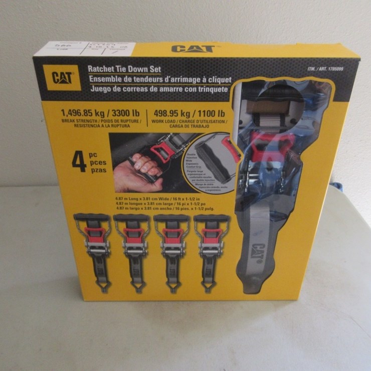 (4) New Unused 16' x 1/2" Cat Ratchet Straps,