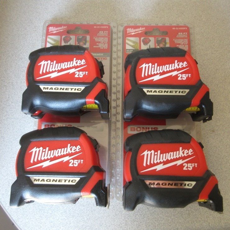 (4) New Unused Milwaukee Magnetic Tape Measures,