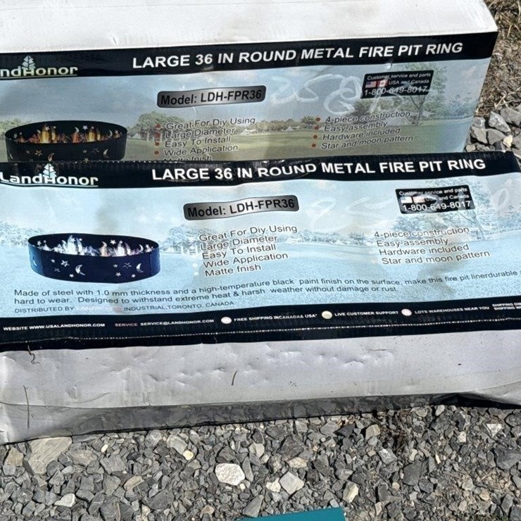 Large 36 inch round metal fire pit ring