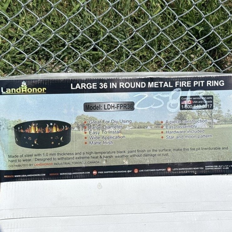 Large 36 inch round metal fire pit ring