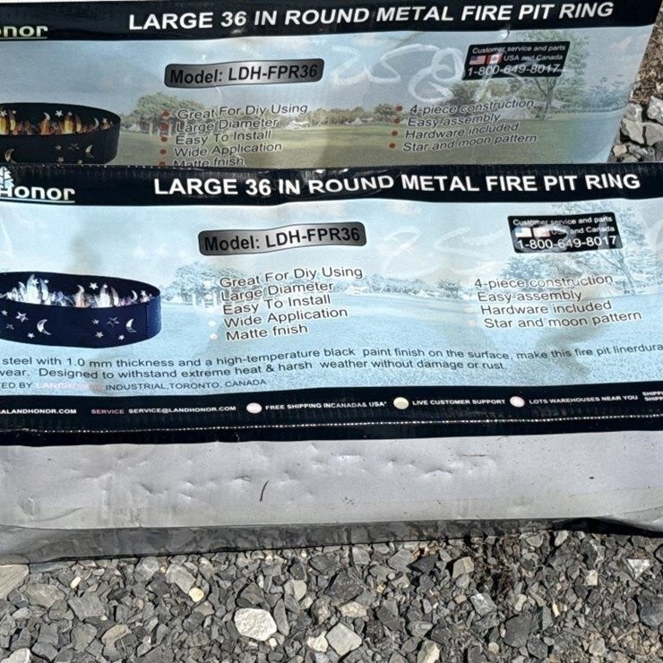 Large 36 inch round metal fire pit ring