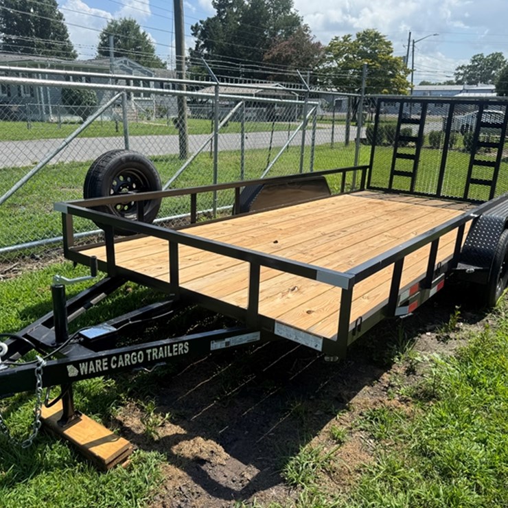 2025 WARE CARGO 7' X 16' EQUIPMENT TRAILER RAMP GATE, DUAL 3500LB AXLES 1W9W1UA26SW677037