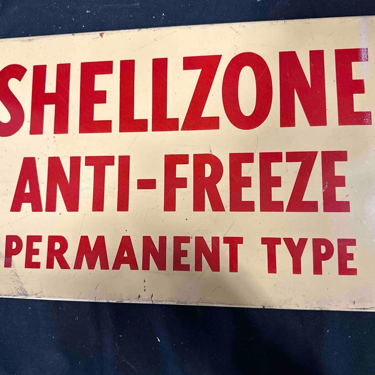 1029 - SHELLZONE ANTI-FREEZE TIN SIGN - 11.25" x 17.75" - SINGLE SIDED