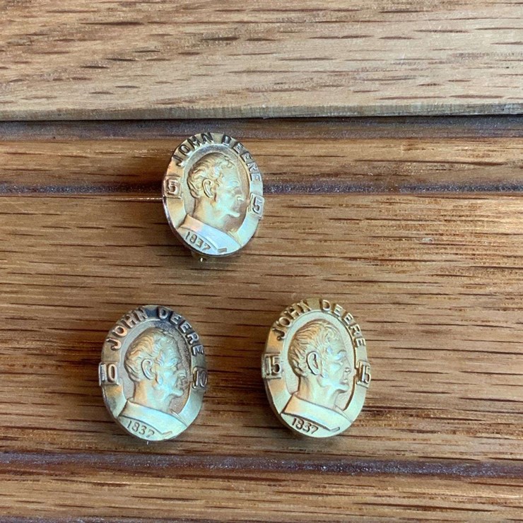 (3) John Deere 5, 10, 15 Year Service Pins