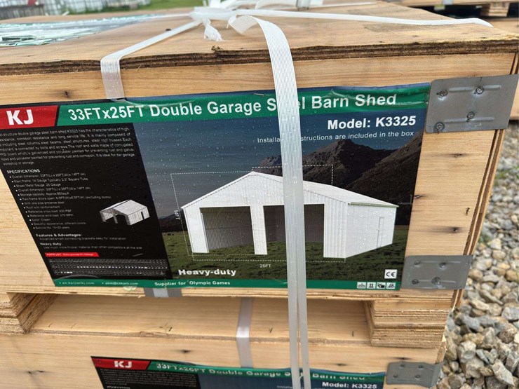 kj-33-x-25ft-double-garage-steel-barn-shed-image-1
