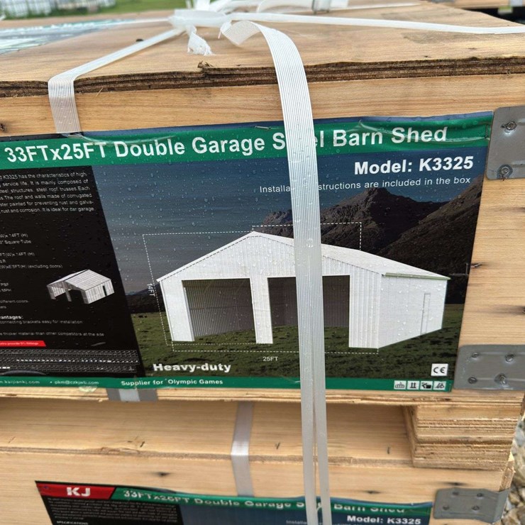 KJ 33 X 25FT Double Garage Steel Barn Shed
