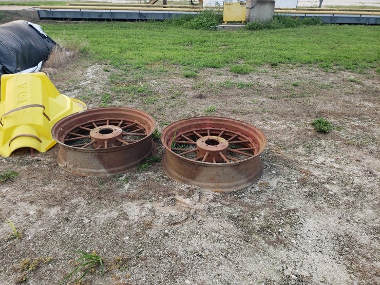 1-of-3-pair-of-antique-tractor-wheels-image-1