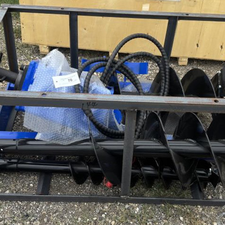 #70 • Skid Steer Augers w/ 3 Bits - 6in, 12in, 14in