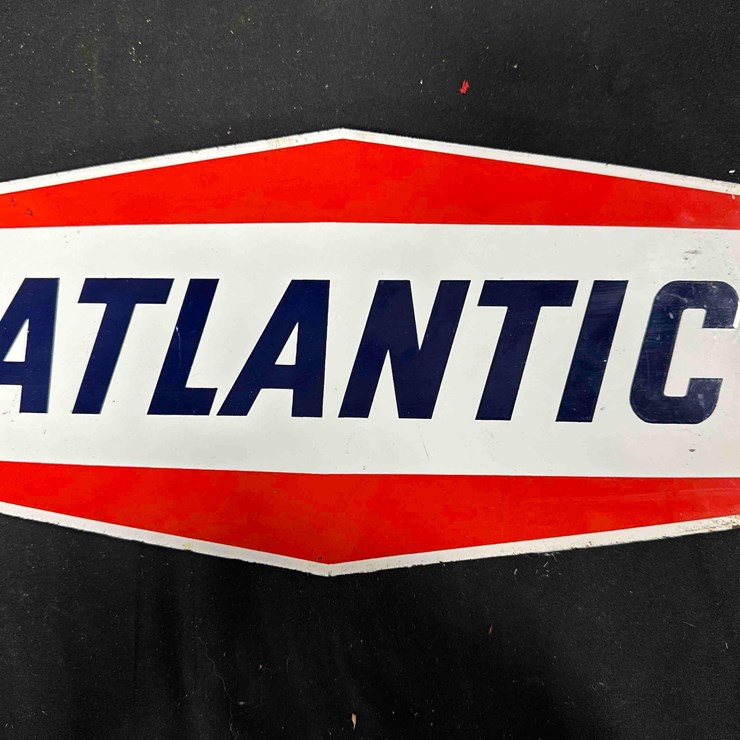 1022 - ATLANTIC PORCELIAN SIGN - 7" x 13" - SINGLE SIDED