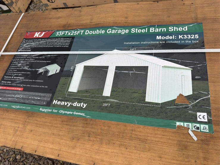 kj-33-x-25ft-double-garage-steel-barn-shed-image-3