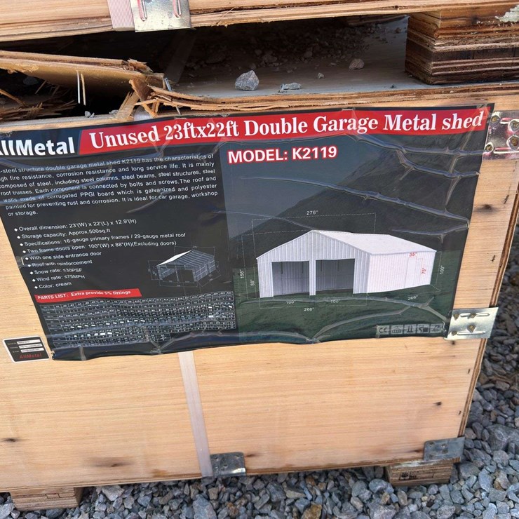 22 X 23FT Double Garage Metal Shed