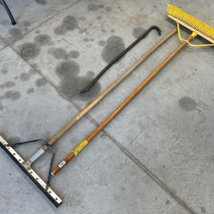 Broom, Crow Bar & Squeegee
