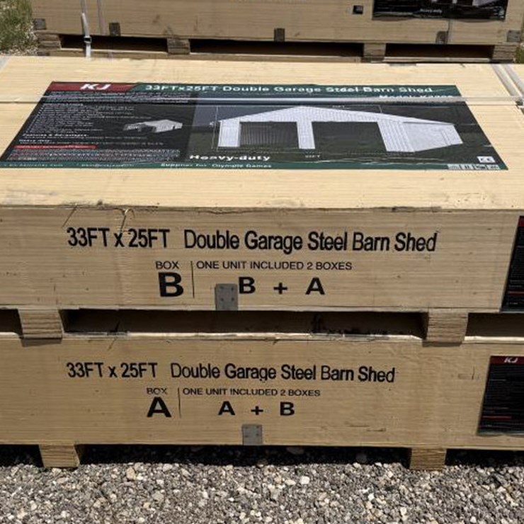 #227 • Double Garage Steel Barn - 33 FT x 25 FT