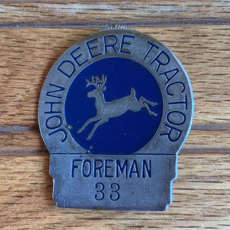 John Deere Tractor Foreman Employee Badge