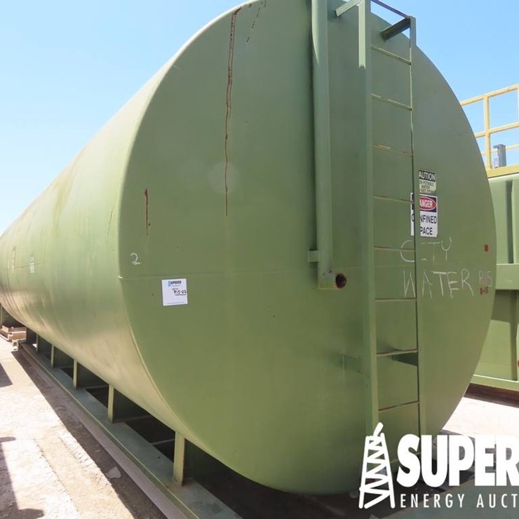 (R15-22) 10'3"Dia x 33'L 500-Bbl Water Tank, Skidd