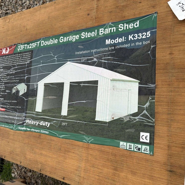 33 X 25FT Double Garage Steel Barn Shed