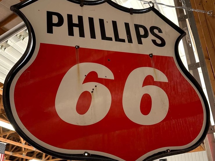 1004---phillips-66-porcelian-sign---48"-x-49"---double-sided-image-2