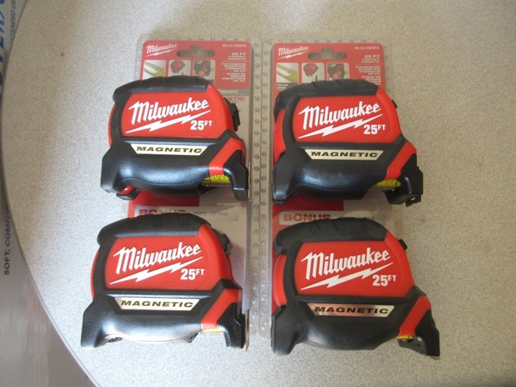 (4)-new-unused-milwaukee-magnetic-tape-measures,-image-1