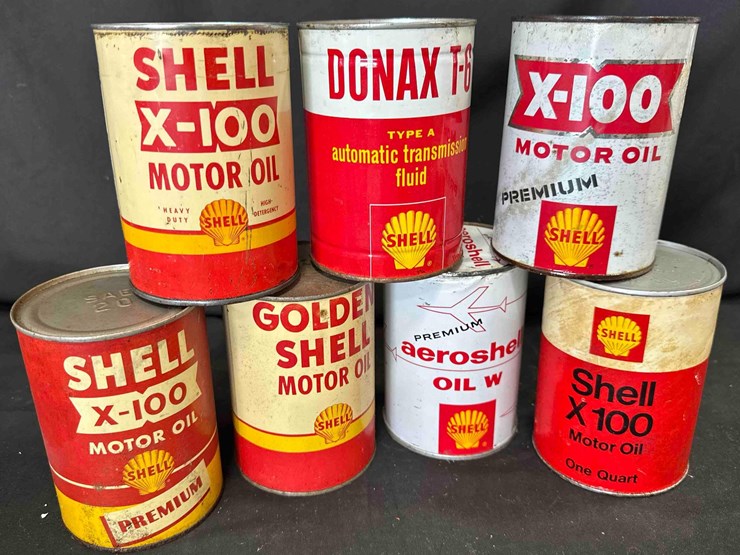 1034---(7)-shell-lubricant-cans---some-are-full-image-1