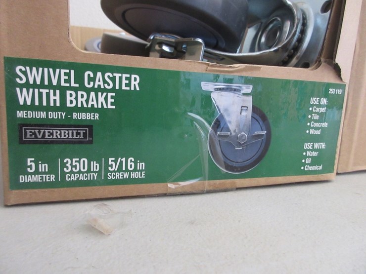 lot-of-new-unused-everbilt-swivel-casters-w/brake,-image-4