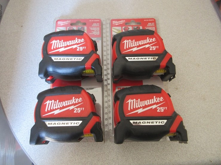(4)-new-unused-milwaukee-magnetic-tape-measures,-image-1