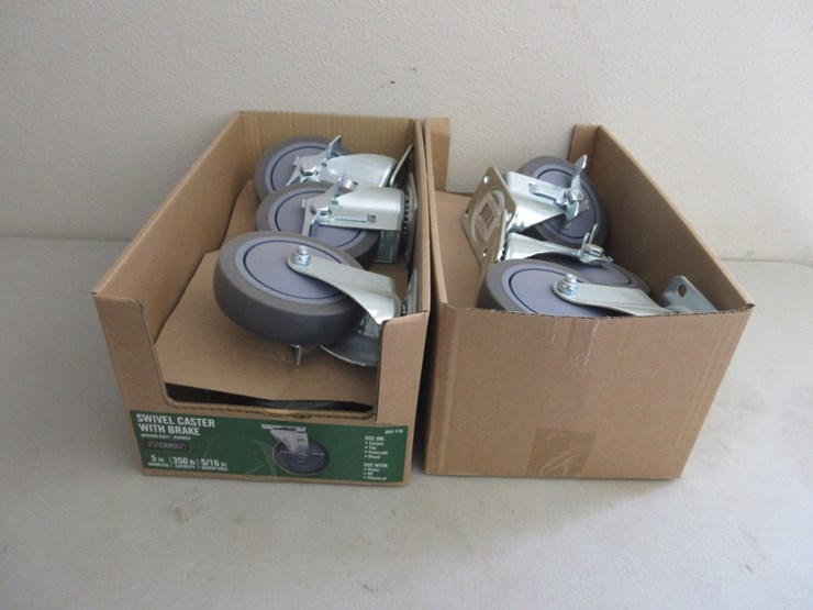 lot-of-new-unused-everbilt-swivel-casters-w/brake,-image-1