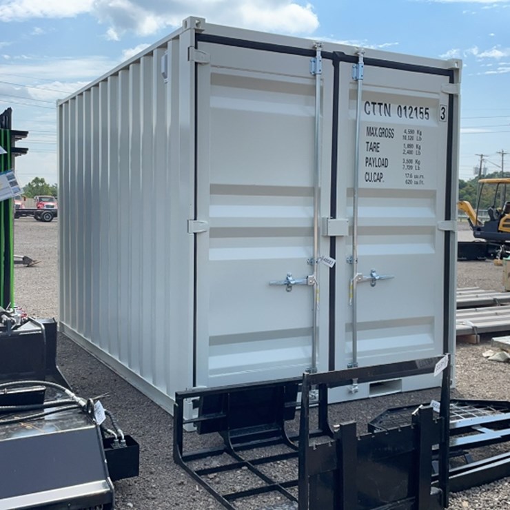 #1068 • 12' STORAGE CONTAINER W/ WINDOW & SIDE DOOR